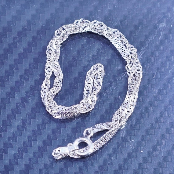 イタリア ヴィンテージ シルバー ツイスト チェーン ブレスレット 925