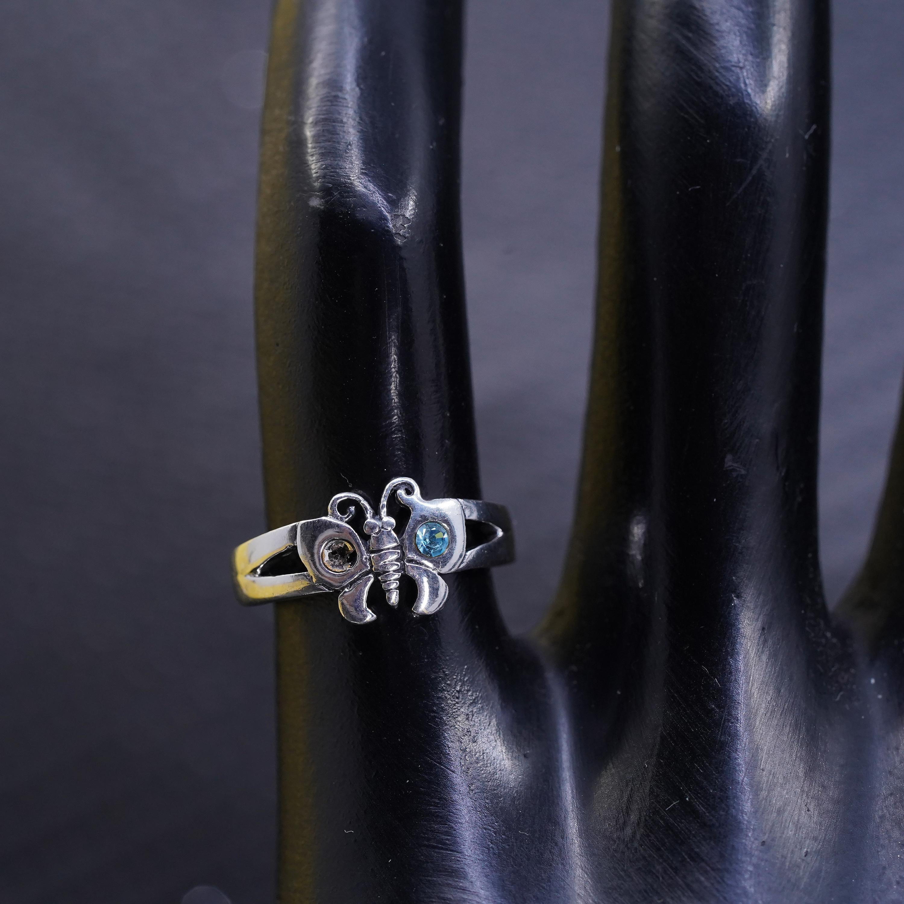 Anello vintage in argento sterling 925 ossidato misura 8,75 con