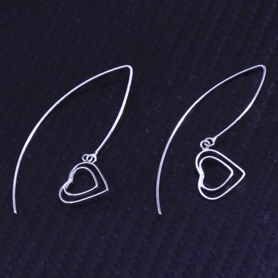 Vintage sterling silver 925 handmade earrings wit… - image 1