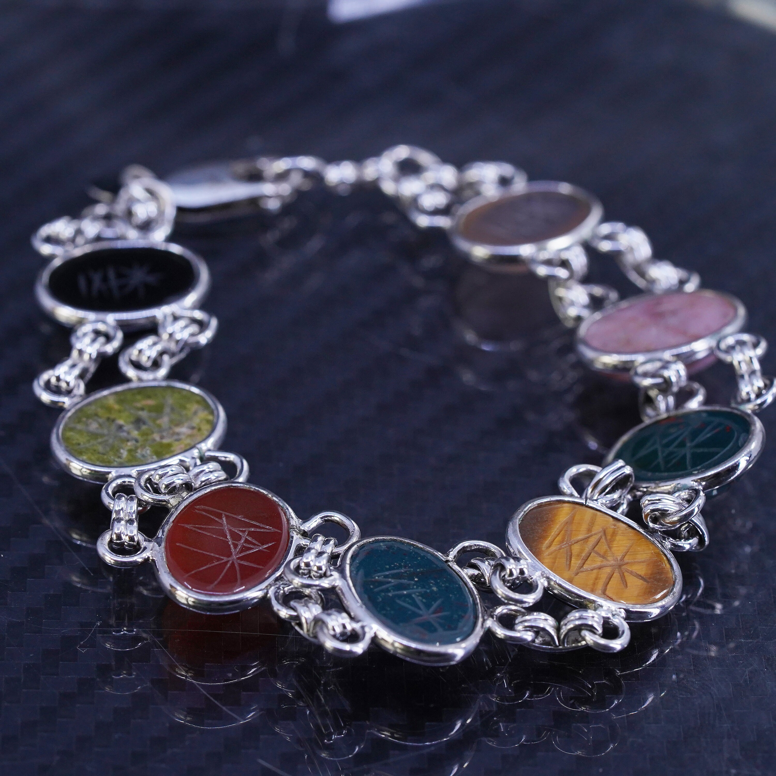7.75”, Vintage Bojar Sterling 925 Silver Tennis Bracelet