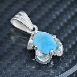 Vintage southwestern sterling silver 925 handmade blue pendant, stamped 925 mexico