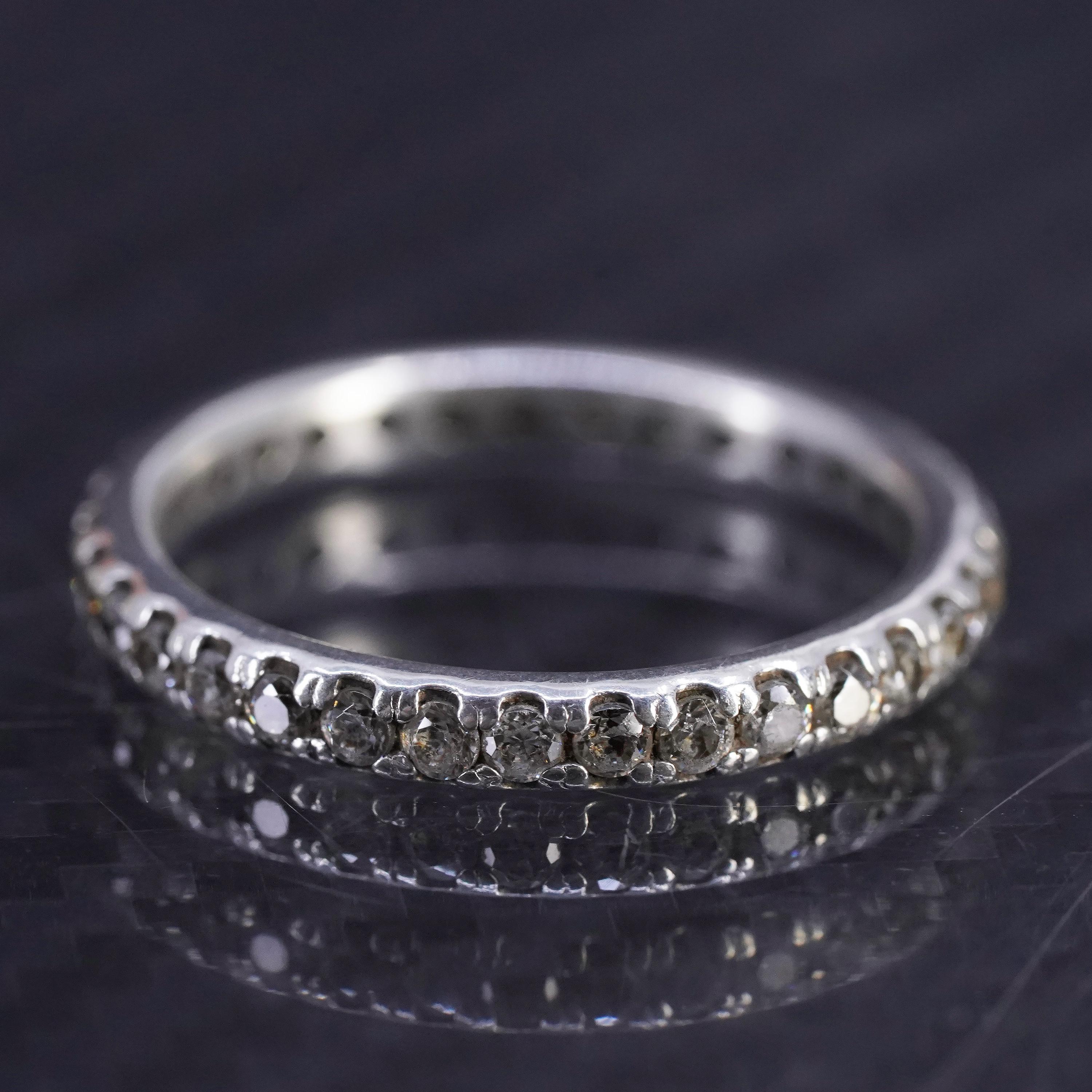 Size 6.25, Vintage Sterling Silver 925 Stackable Band Ring With