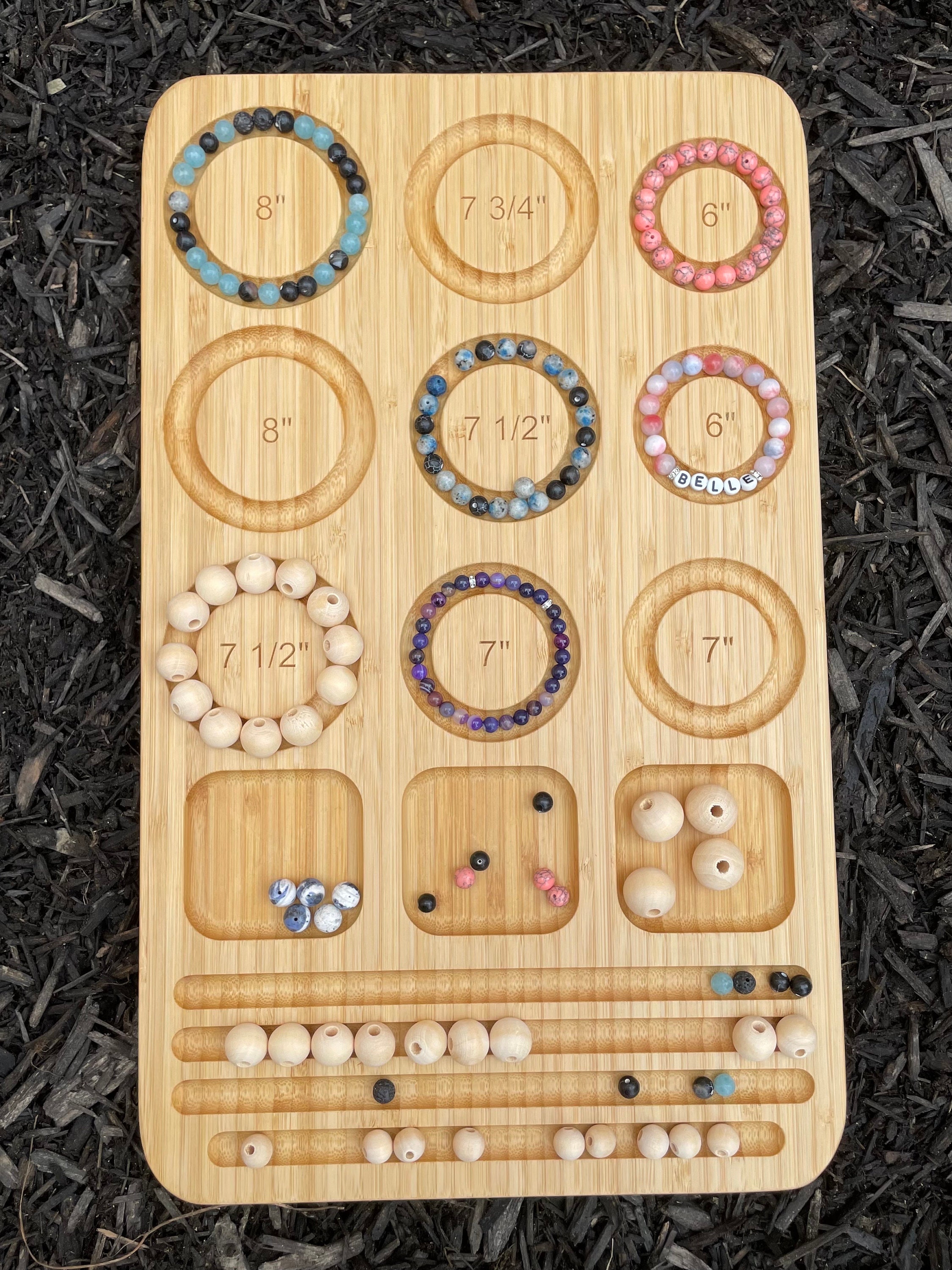 Customizable Bamboo Bead Board, Wooden Bead Tray, Bead Storage, Bracelet  Bead Board, Storage and Organization Tray, DIY Bracelet Board 