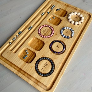 Medium Wooden Bracelet Board 05 With Grooves for Bracelets up to 23 Cm  Center Circumference 