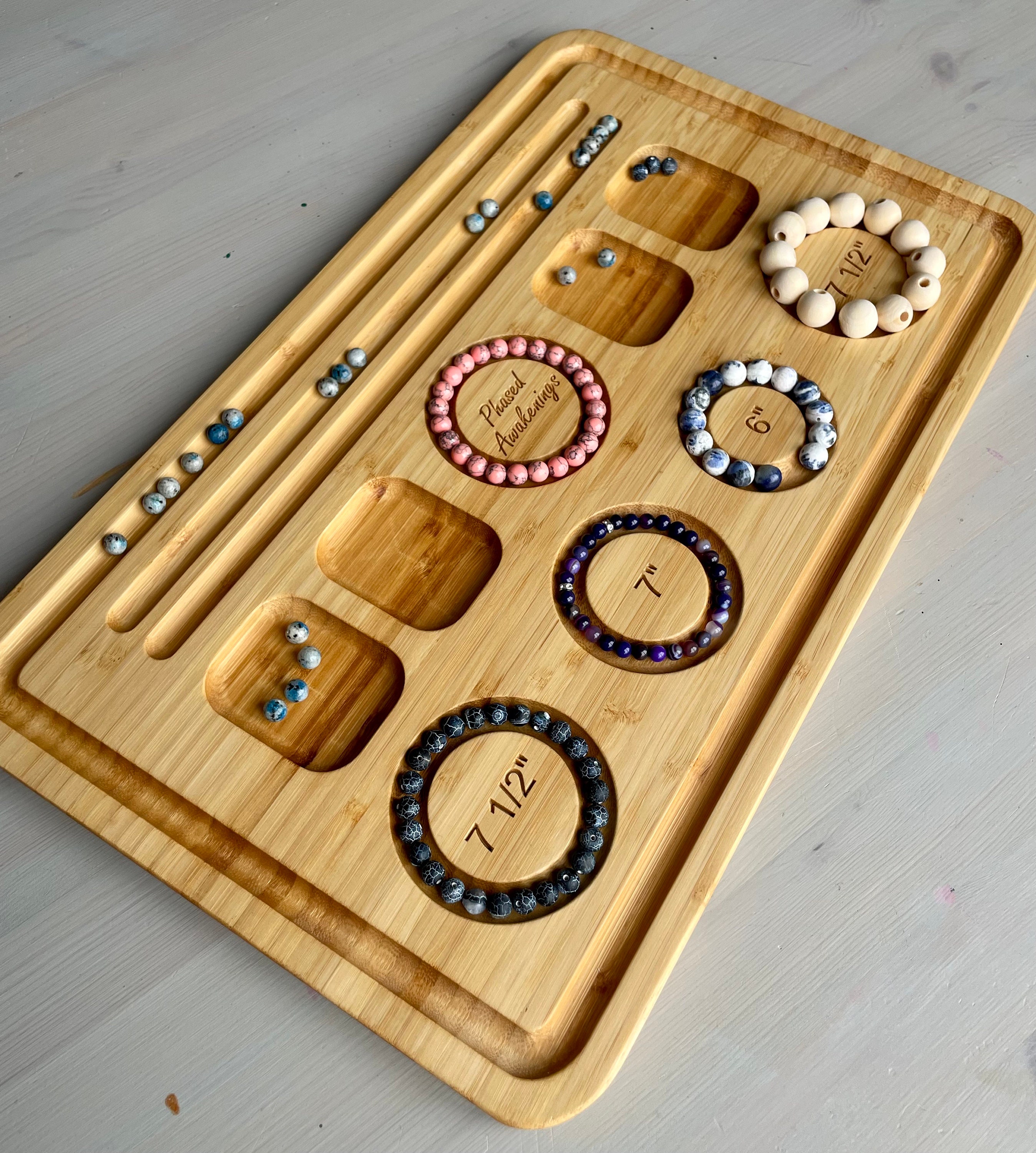 Bead Boards for Jewelry Making Bamboo Bracelet Measurement Board