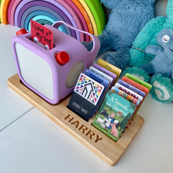 Custom Music Player Stand & Card Holder- MEDIUM MAPLE- Toy Storage, Card Holder, Personalized Gift (2nd Generation)