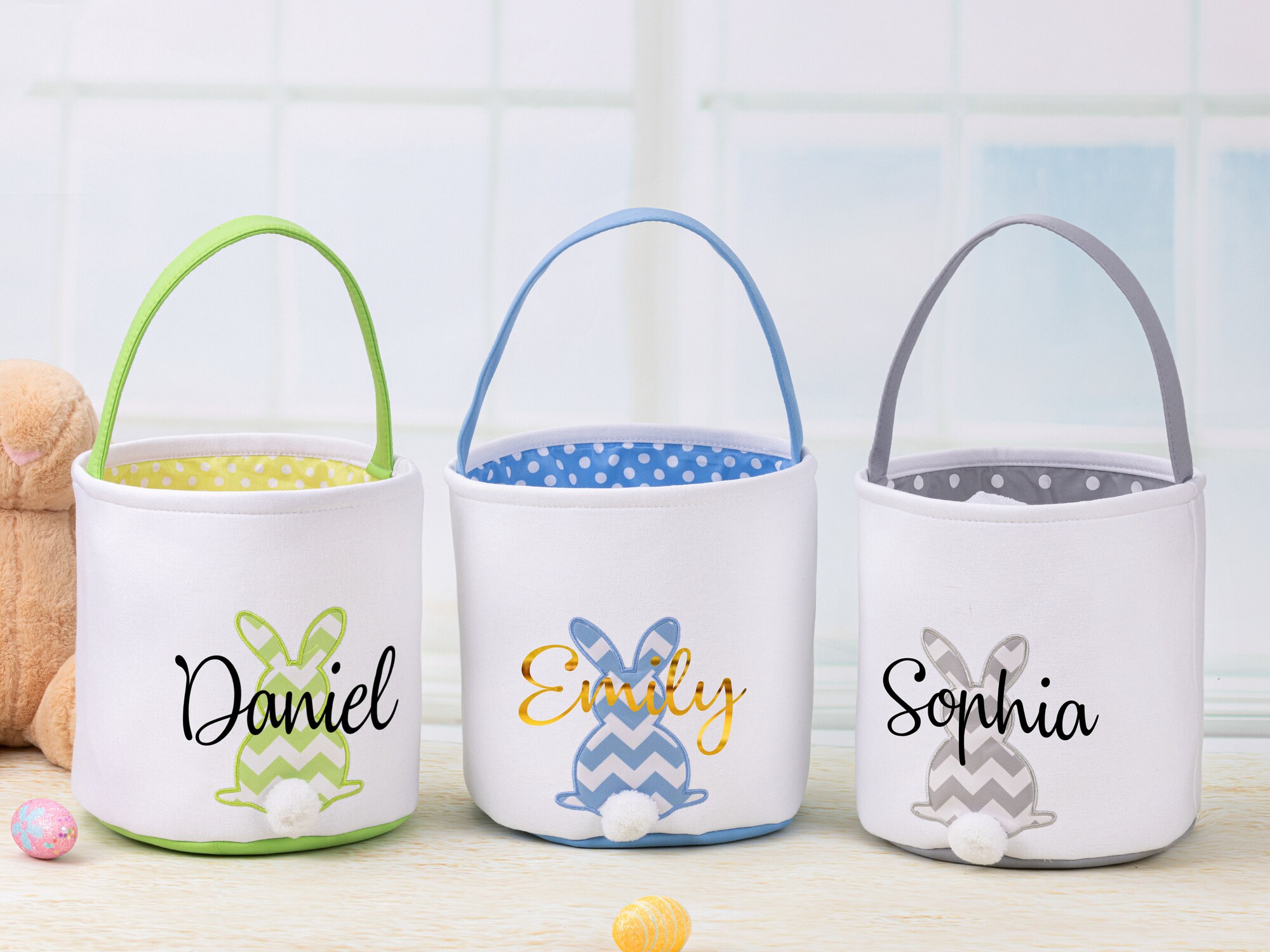 Personalized Easter Basket Personalized Easter Bucket Bunny Tail Basket Personalized Easter Basket Personalized Easter Bucket Bunny Tail Basket