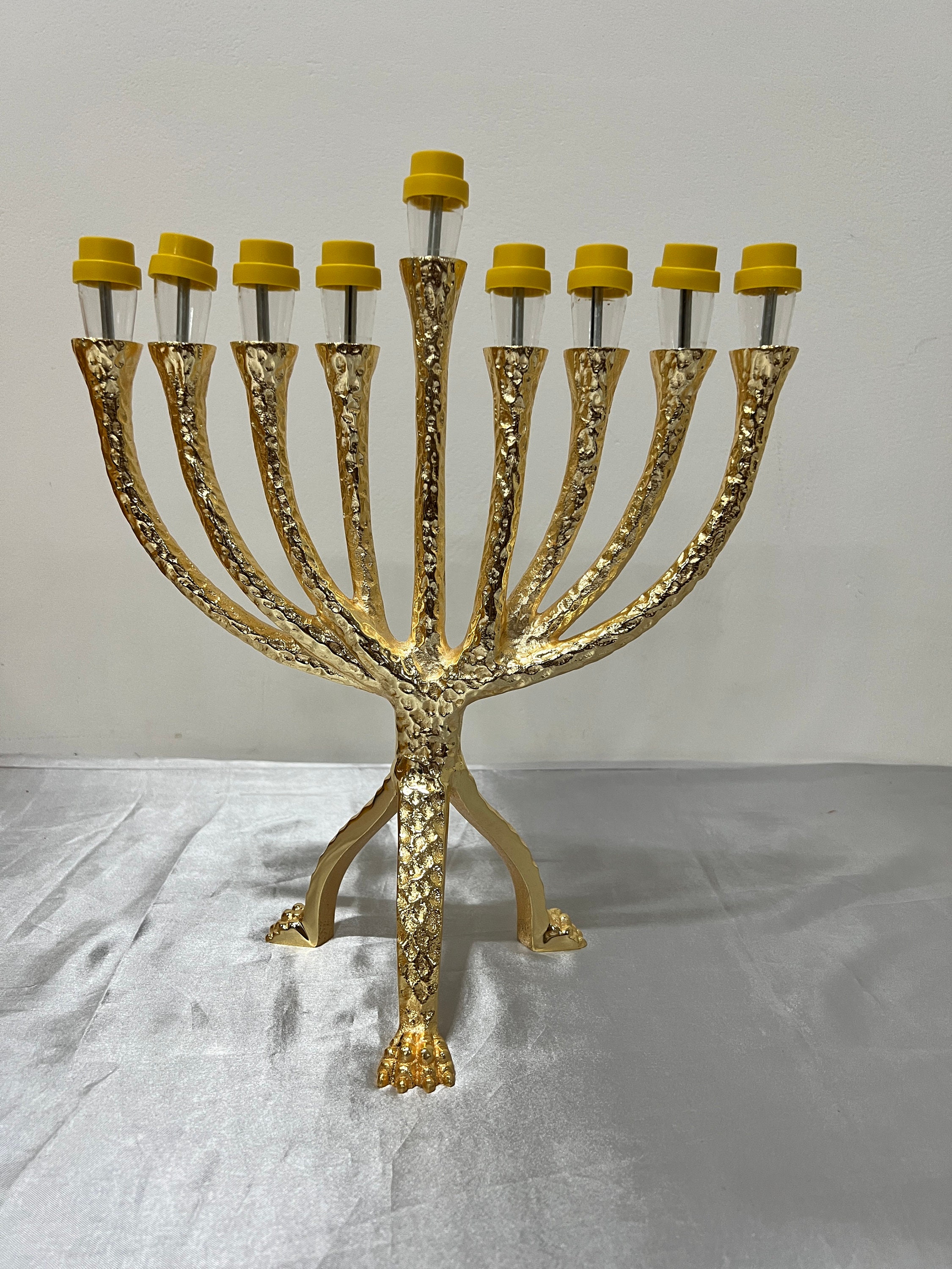 Menorah 9 Branches Menorah Hanouka 9 Branches, Hanouka Chandelier 9 Branches, Bougeoir De Hanoukka, Menorah 16cm De Chandelier Doré