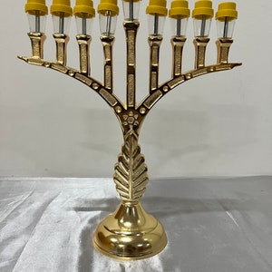 Chanukah Big Menorah candle holder | Jerusalem Temple Menorah | oil cups are complimentary