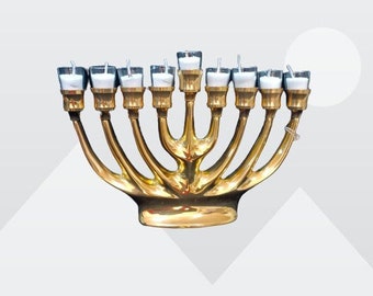 Chanukah menorah candle holder | 9 candles menorah | brass menorah