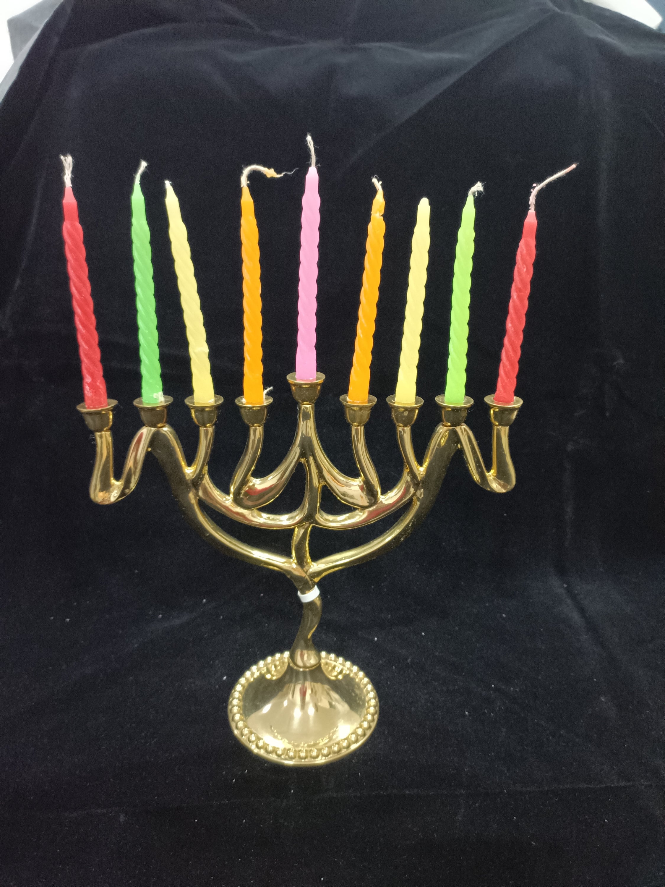 Buy Hanukkah Menorah 7 Branch Jewish Candle Holder Messiah Candlestick Table Centerpieces Decor Holy Land Golden