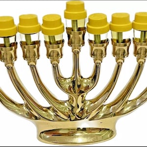 Chanukah menorah candle holder | 9 candles menorah | brass menorah | 9 oil cups are complimentary