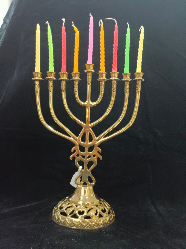 brass chanukah menorah