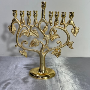 Grape Hanukkah menorah | Sam Judaica Jewish Chanukah menorah | new design menorah | tall 7.8''