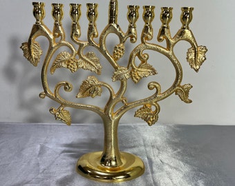 Grape Hanukkah menorah | Sam Judaica Jewish Chanukah menorah | new design menorah | tall 7.8''
