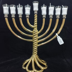 Classy Menorah Golden color 9 branches, Menorah Candle stand