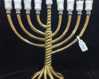 Classy Menorah Golden color 9 branches, Menorah Candle stand
