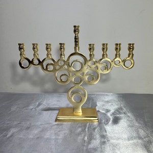 Double circle Hanukkah menorah | Sam Judaica Jewish menorah | new design menorah | tall 6''