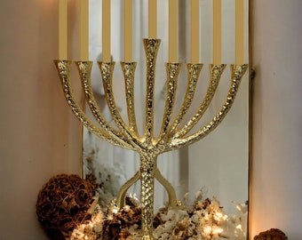 Handmade Jerusalem Menorah Hanukkah | Chanukah menorah  candle holder | oil cups are complimentary
