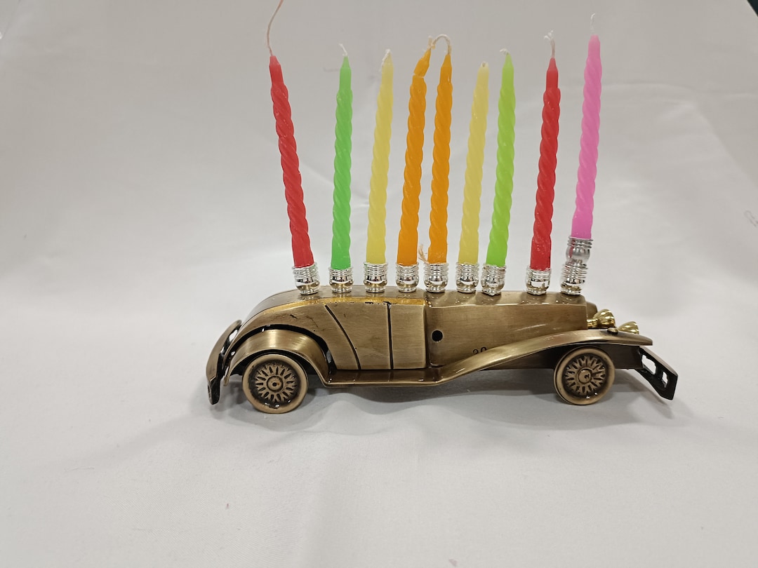 Racing Car Menorah Jewish Hanukkah Menorah Toy Menorah 9 Etsy