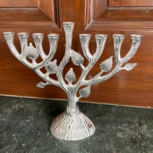 Silver Plated Menorah for Chanukkah, Hanukkah Menorah, Jewish Menorahs candle holder
