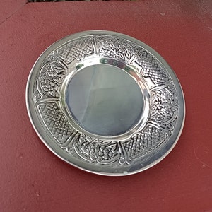 SD999 silver plated plate, Decorative Kiddush Plate, Elegant Judaica, Shabbat, Jewish Holiday Jewish Gift