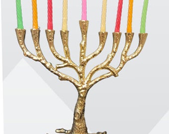 Portacandele 9 rami, Hanukah Menorah, candeliere Chanukah