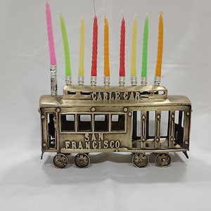 Toy Menorah Candle holder | Golden menorah | Jewish hanukkah menorah | child menorah | 9 branch
