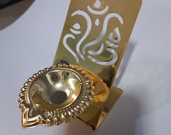 Brass Ganesha Diya: Deepam Tea Light Holder