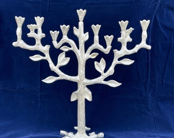 Exclusive Hanukah Big Menorah | 9 candle Chanukah | Jerusalem Temple Menorah tall 16"" dreidel and oil cups are complimentary