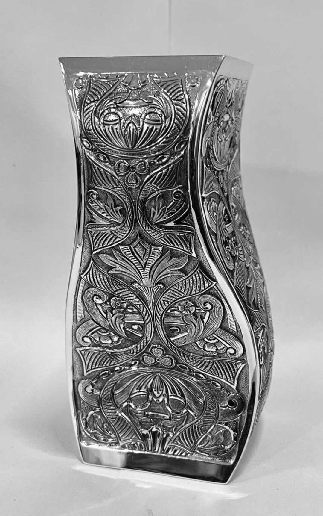 Sterling Silver Flower Vase, Antique Flower Vase, Silver Vase, 6.8 Tall
