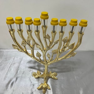 Classic design Jewish 9 branch Menorah Hanukkah | Chanukah leaf menorah 9 branch candle holder
