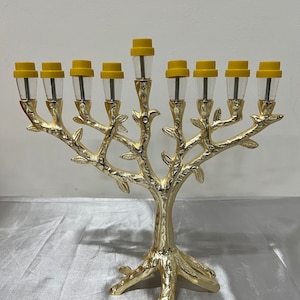 Hanukkah menorah 9 branch candle stand | 9 branch chanukia menorah