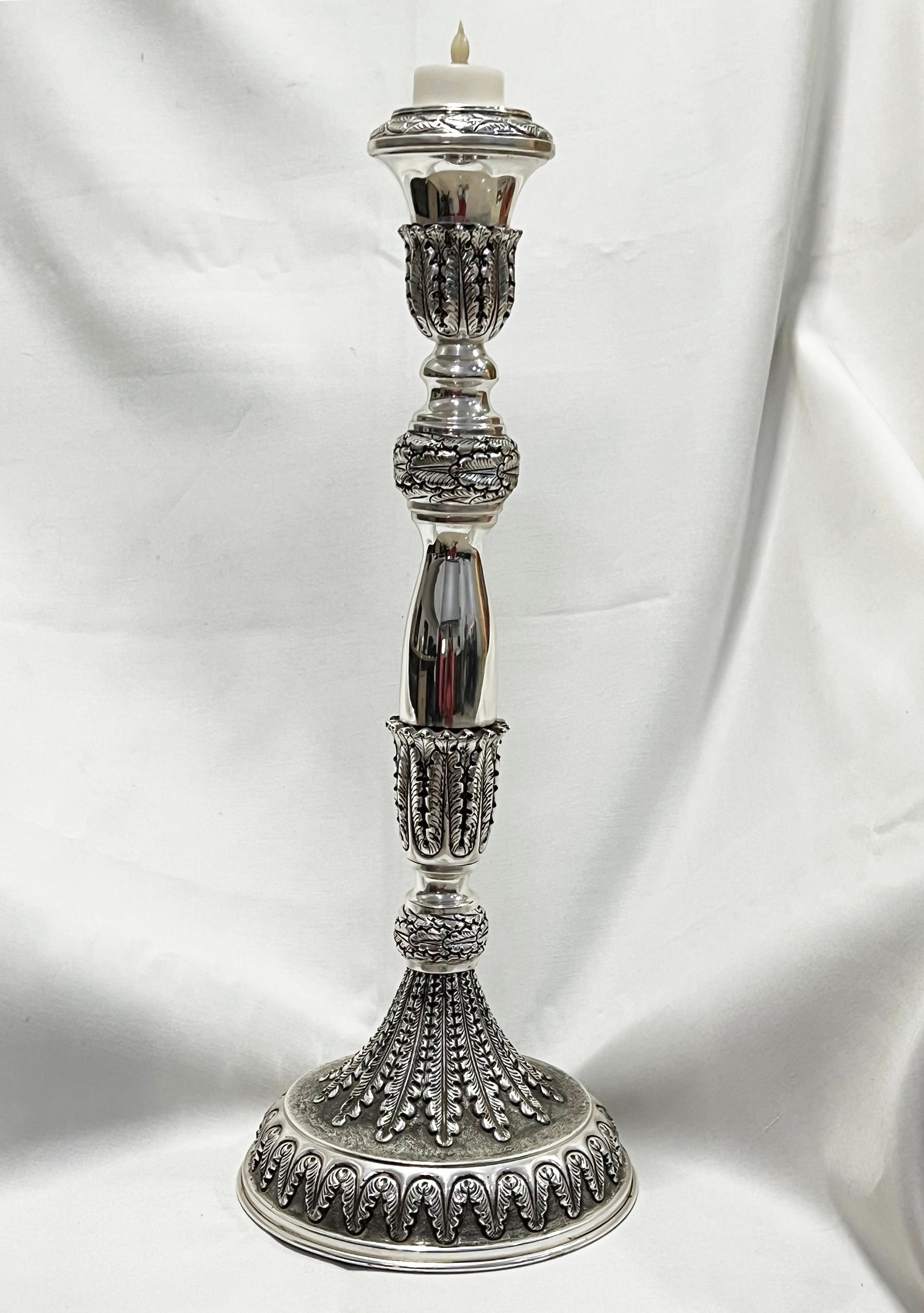 シルバーメッキキャンドルスタンド、アンティークキャンドルスティック