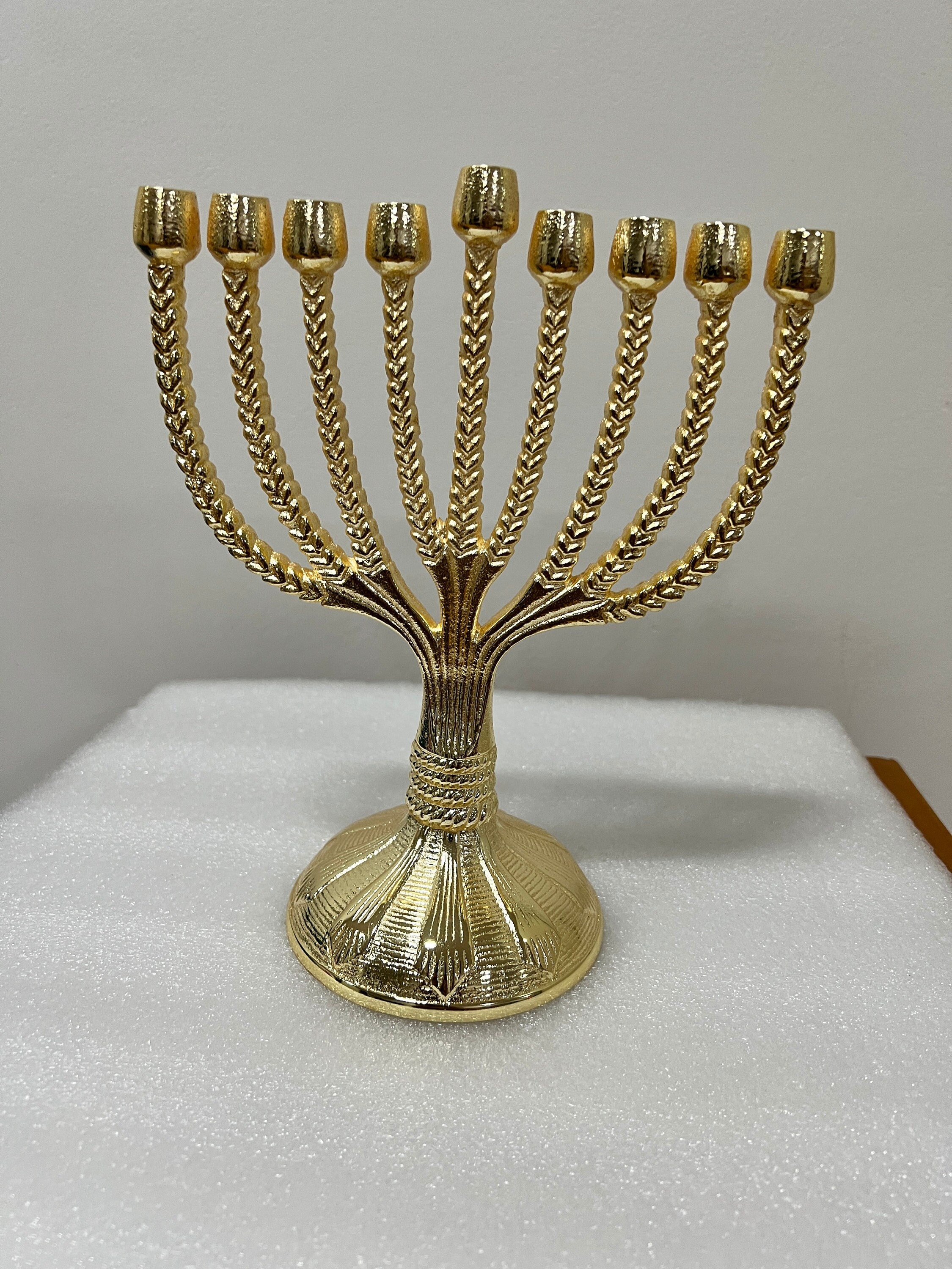 Buy 9 Branch Gold Menorah Antique Hanukkah Menorah for Gifts Online in