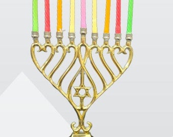Menorah candle holder, 9 branch candelabra, 9 branches holder