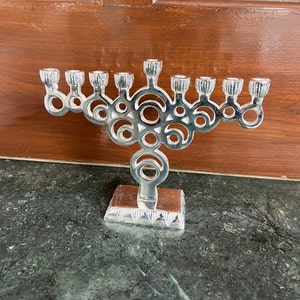 Exclusive Design Small Menorah: Judaica Candle Holder