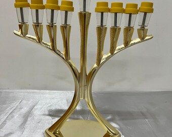 Jewish Chanukkah menorah candle holder | Sam Judaica Hanukkia menorah | oil cups are complimentary