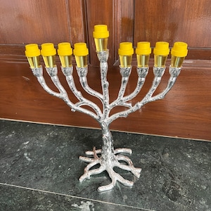 Silver Plated Brass Menorah for Chanukkah