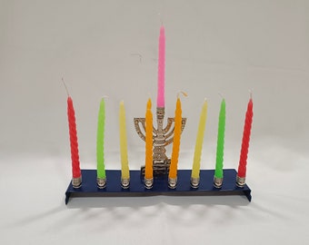 Portacandele Menorah in ottone, candelabro a 9 rami, portacandele a 9 rami