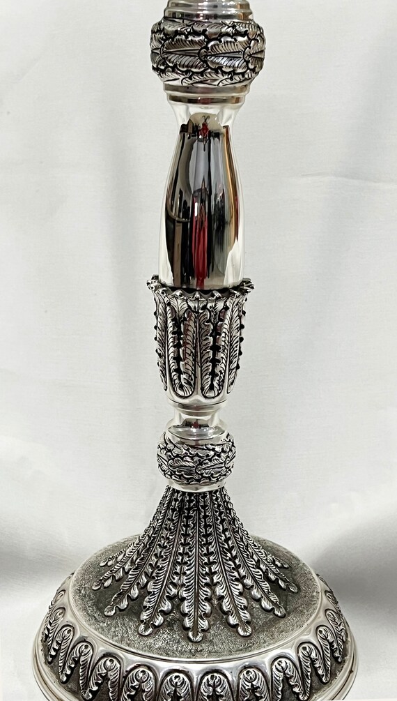 シルバーメッキキャンドルスタンド、アンティークキャンドルスティック