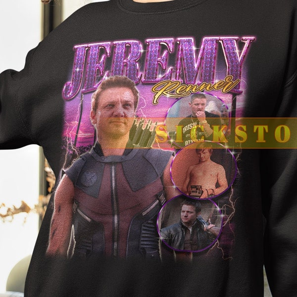 JEREMY RENNER Vintage Sweatshirt, Jeremy Renner Homage Sweater, Jeremy Renner Fan, Jeremy Renner Retro 90s Sweater, Jeremy Renner Merch Gift