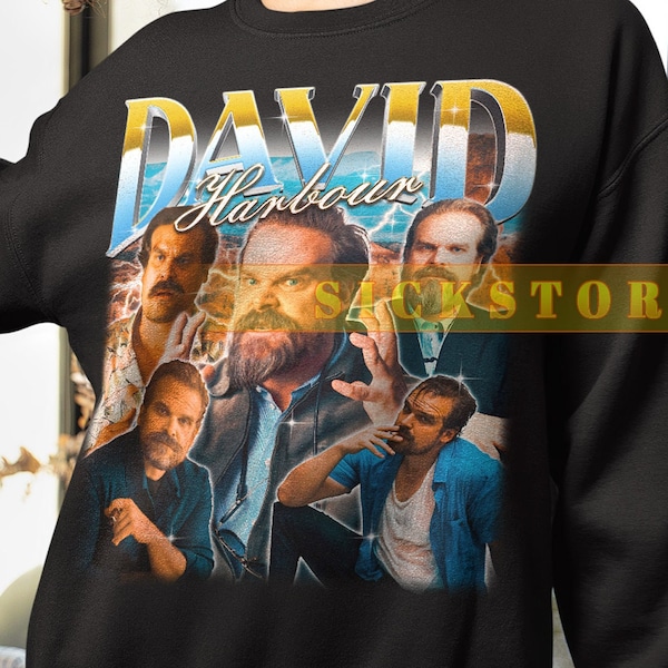 DAVID HARBOUR Sweatshirt, David Harbour Rap 90s Hip-hop Style Sweater, David Harbour Fan, David Retro 90s Sweater, Harbour Film Sweater