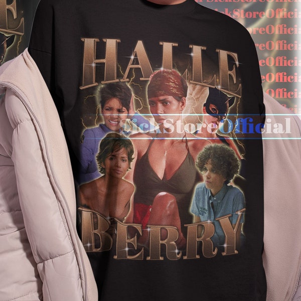 HALLE BERRY Vintage Shirt, Halle Berry Homage Tshirt, Halle Berry Merch Gift, Halle Berry Fan Tees, Halle Berry Retro 90s Sweater