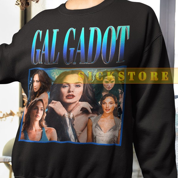 GAL GADOT Vintage Sweatshirt, Gal Gadot Homage Sweater, Gal Gadot Fan, Gal Gadot Retro 90s Sweater, Gal Gadot Merch Gift, Actress Gal Gadot