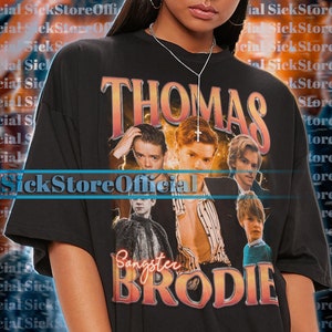 Vintage shirt THOMAS BRODIE SANGSTER, T-shirt Thomas Brodie Hommage, Thomas Brodie filmfan T-shirts, acteur Thomas Brodie retro trui merchandise cadeau