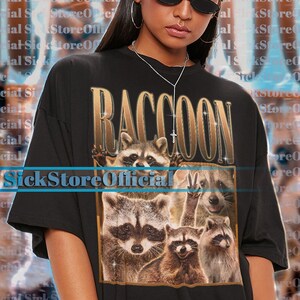Vintage shirt wasbeer, wasbeer hommage tshirt, wasbeer fan tees, wasbeer retro jaren 90 trui, wasbeer tanuki shirt, grappige wasbeer schattig shirt