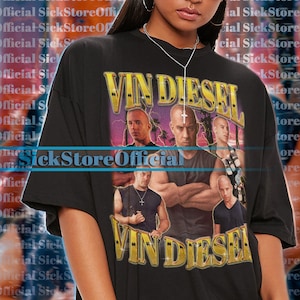 Dominic Toretto Homage Retro 90&#39;s Vintage Tshirt, Vin Diesel Shirt, Vin Diesel Movie, Car Movies Classic Tees, Action Adventure Movies