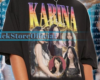 Aespa Karina Retro 90s Bootleg Tee - Aespa Shirt - Kpop Aespa Karina Retro 90s Bootleg Tee - Aespa Shirt - Kpop