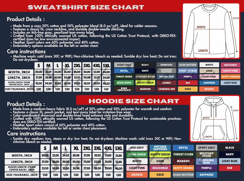 the hoodie size chart for the hoodie size chart